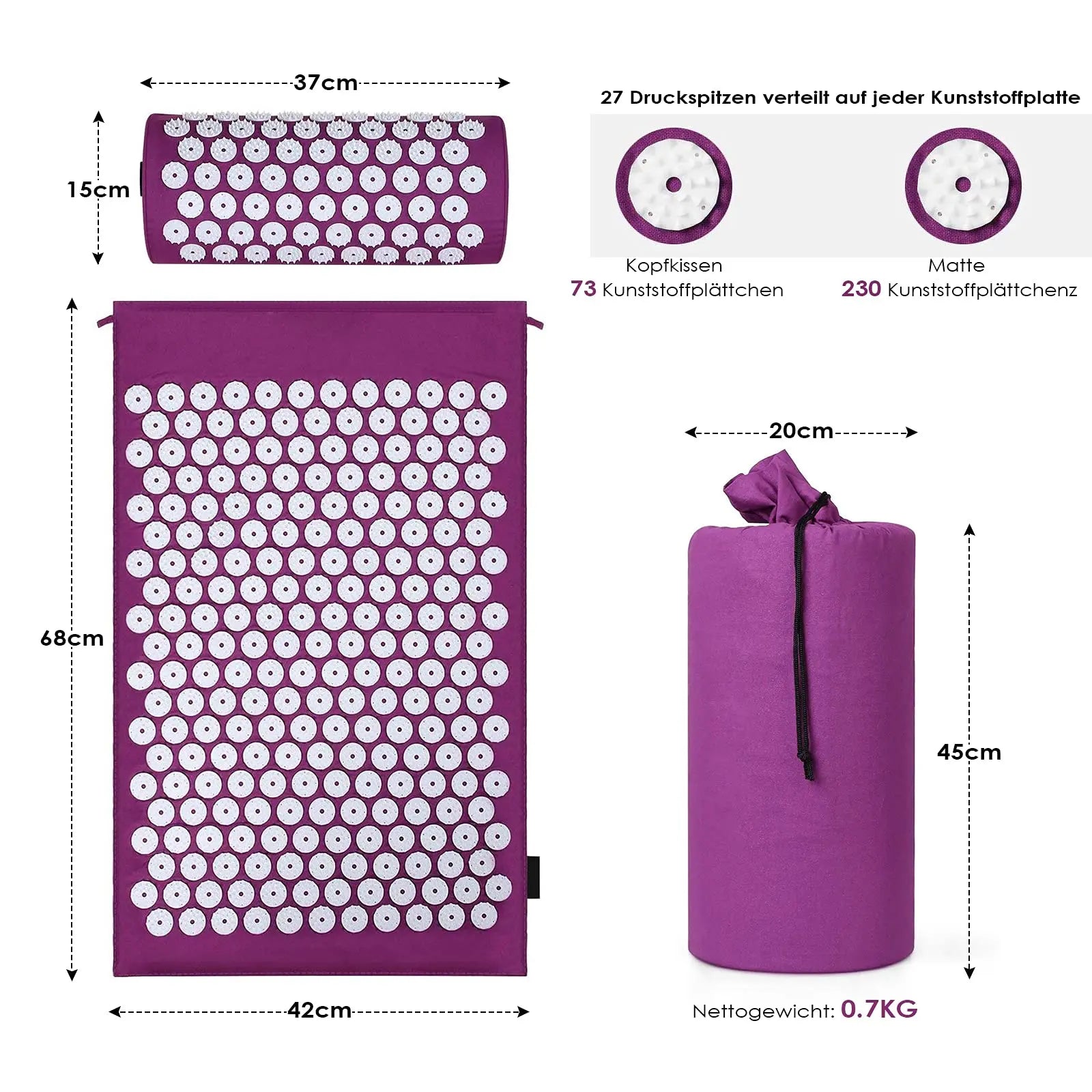 Sensi Massage Mat Pillow Set