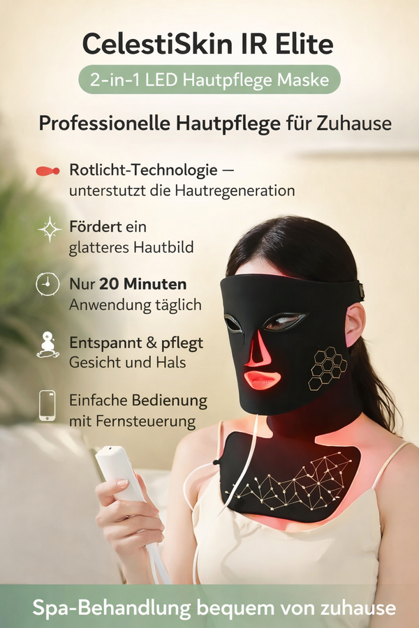CelestiSkin IR Elite – Premium Rotlicht-Beauty-Maske