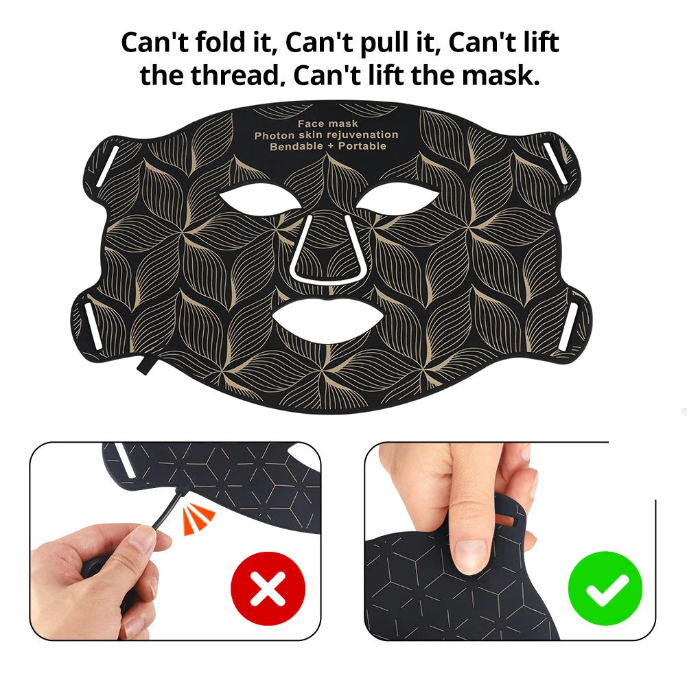 GlowLift LED Pro - LED-Gesichts- & Halsmaske mit 8 Farben, Rotlicht & Nahinfrarot, passend für Anti-Aging, Hautstraffung & Aknepflege.