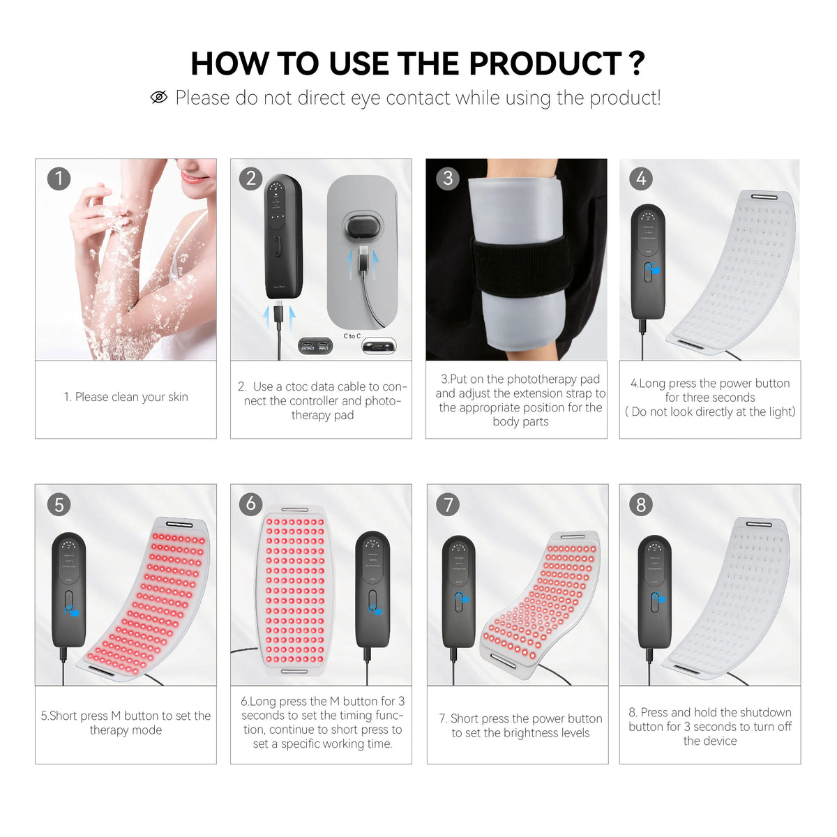 Infrarot Rotlicht-Therapie Gürtel – Wasserfest & Schweißresistentes LED-Lichtpad für Wellness & Entspannung